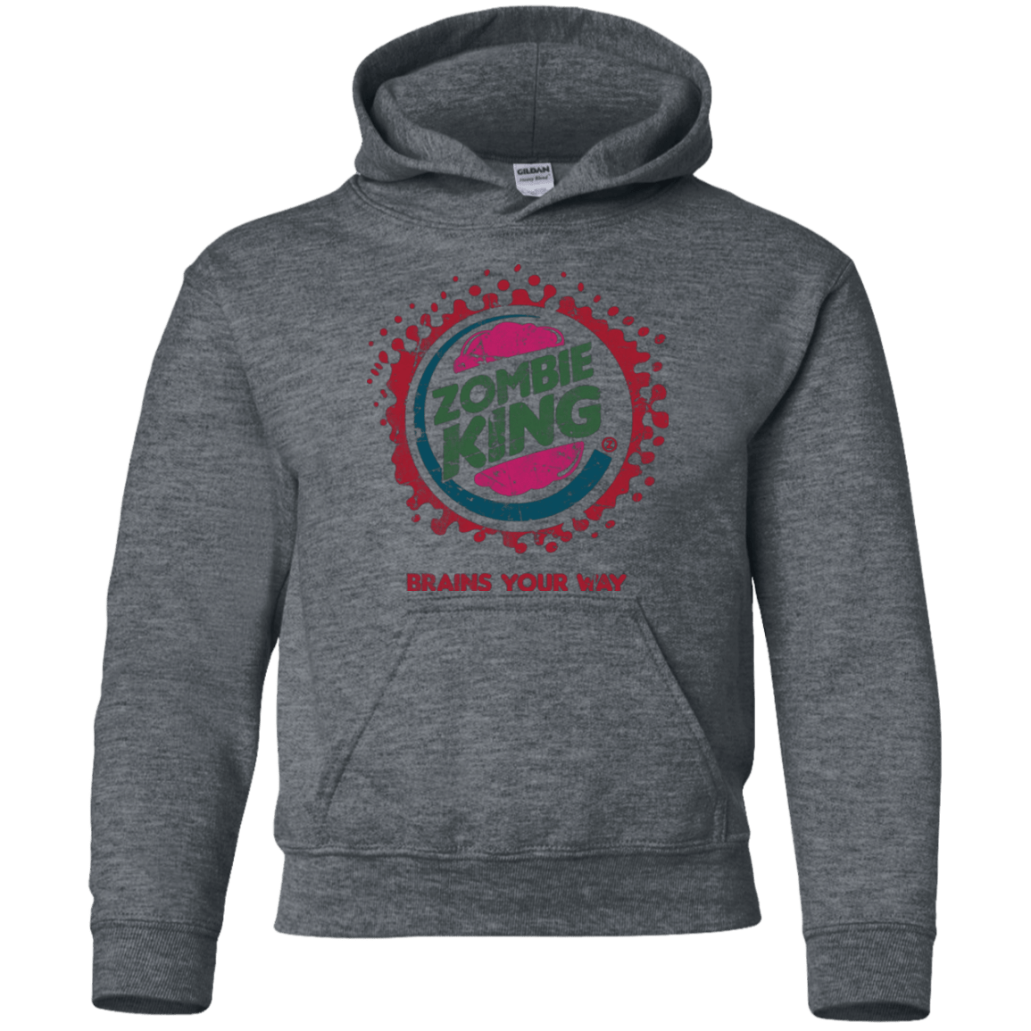 Sweatshirts Dark Heather / YS Zombie King Youth Hoodie