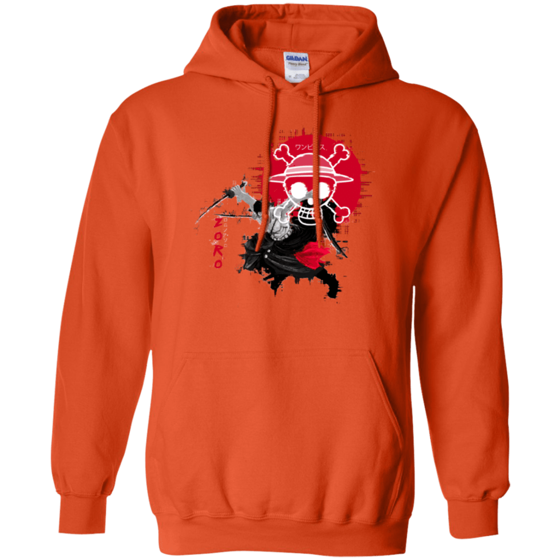 Sweatshirts Orange / Small Zoro Pullover Hoodie