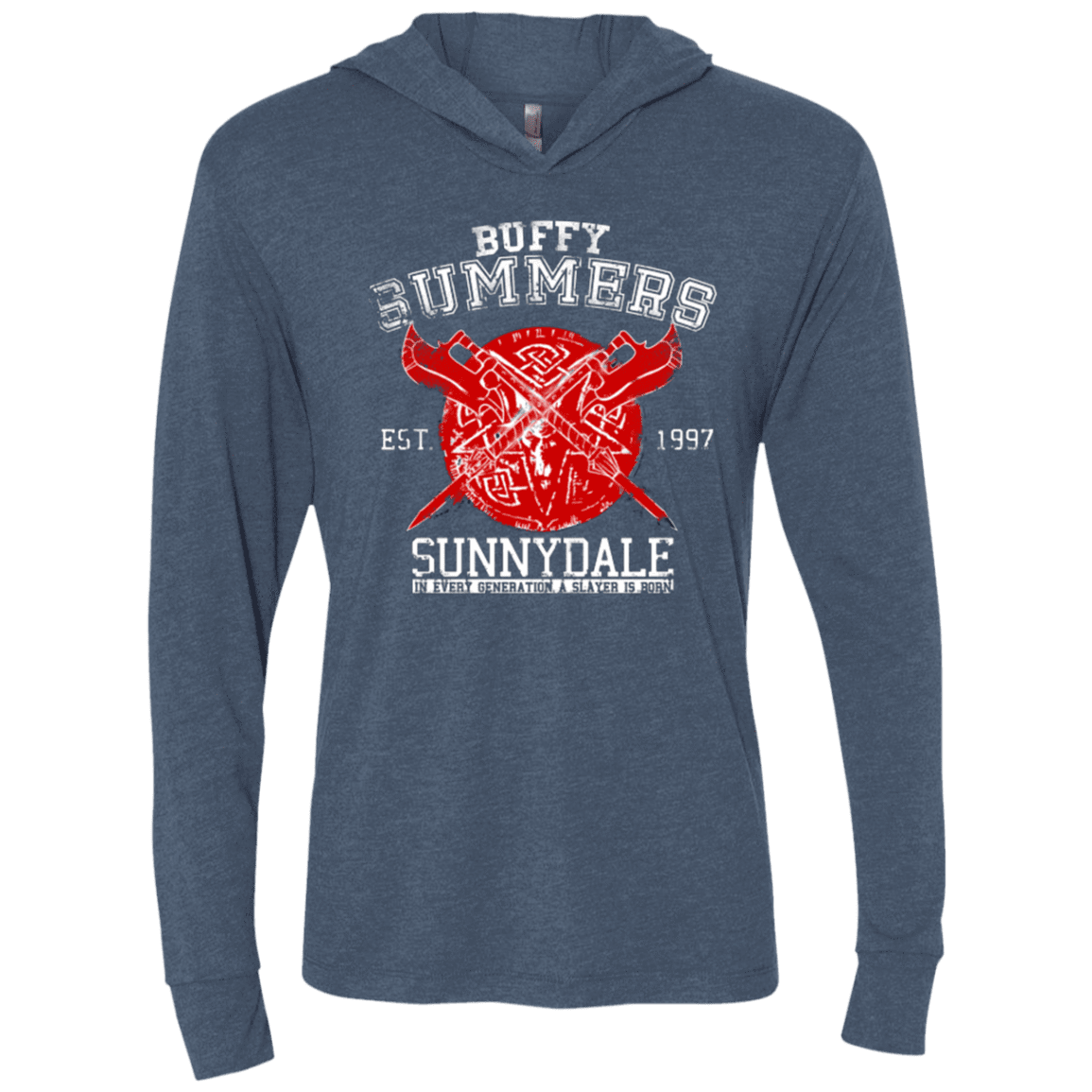 T-Shirts Indigo / X-Small 1 in Every Generation Triblend Long Sleeve Hoodie Tee