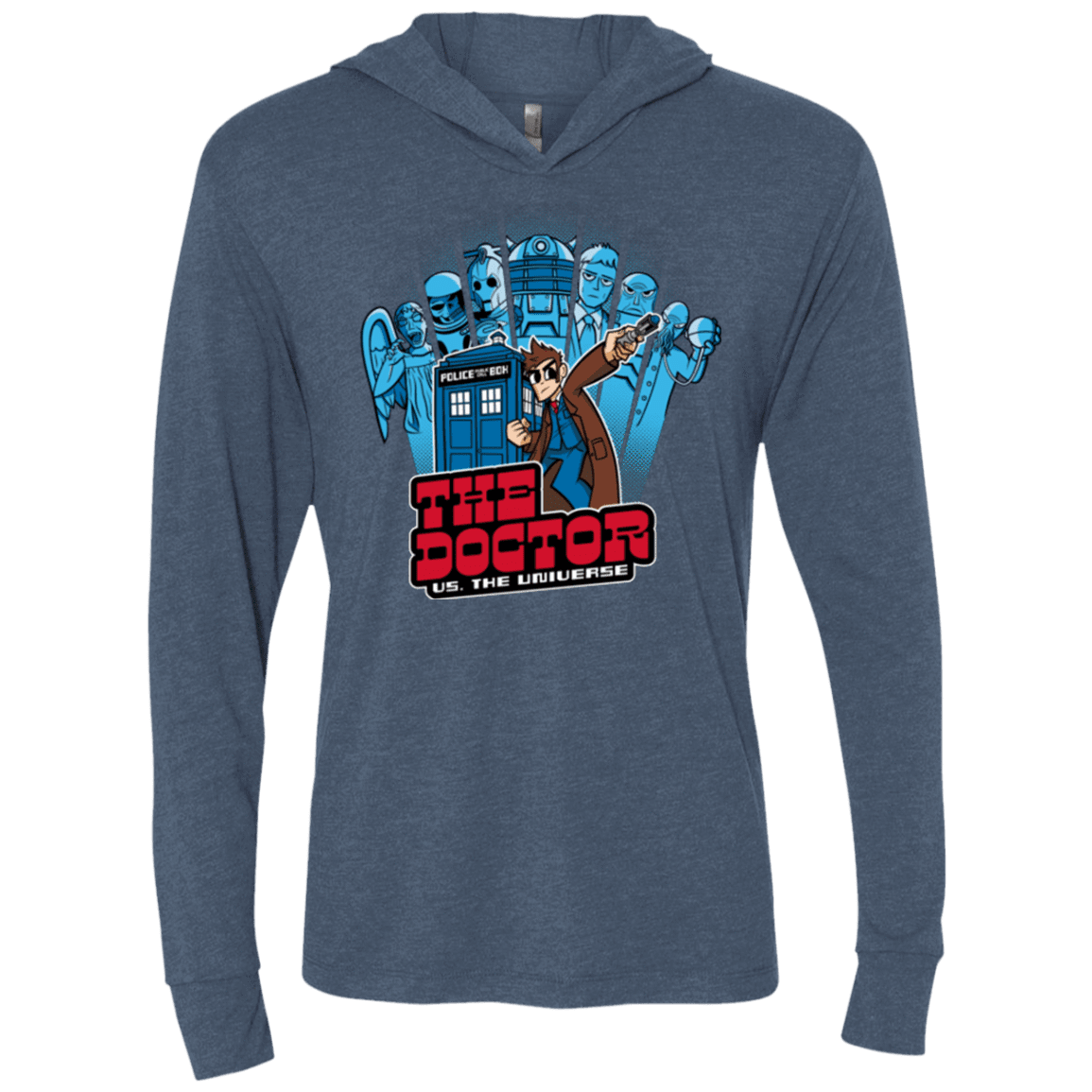 T-Shirts Indigo / X-Small 10 vs universe Triblend Long Sleeve Hoodie Tee