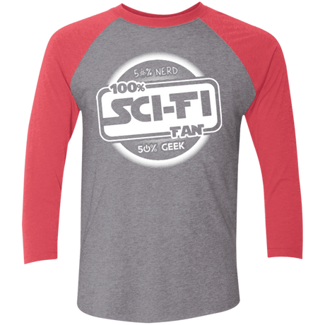 T-Shirts Premium Heather/ Vintage Red / X-Small 100 Percent Sci-fi Men's Triblend 3/4 Sleeve