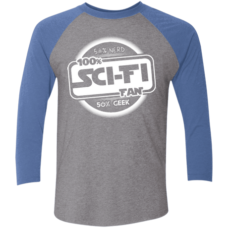 T-Shirts Premium Heather/ Vintage Royal / X-Small 100 Percent Sci-fi Men's Triblend 3/4 Sleeve