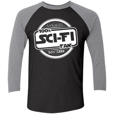 T-Shirts Vintage Black/Premium Heather / X-Small 100 Percent Sci-fi Men's Triblend 3/4 Sleeve