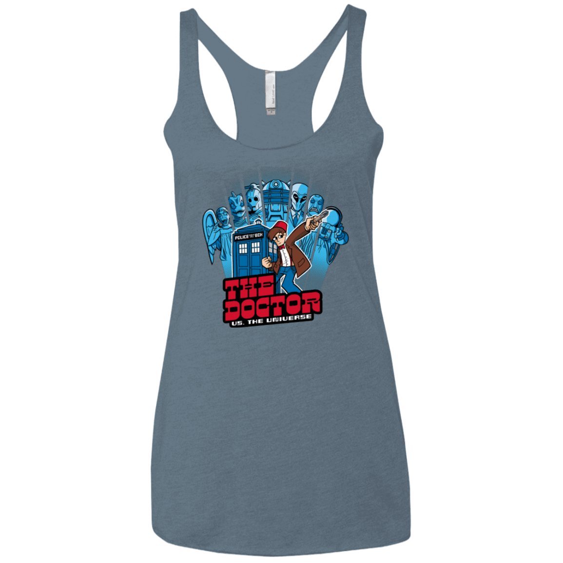 T-Shirts Indigo / X-Small 11 vs universe Women's Triblend Racerback Tank