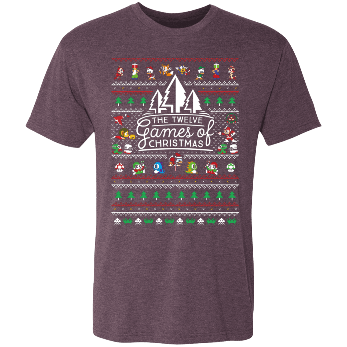 T-Shirts Vintage Purple / S 12 Games of Christmas Men's Triblend T-Shirt