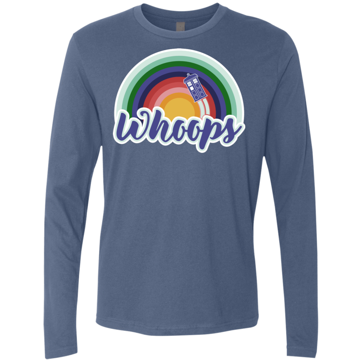 T-Shirts Indigo / S 13th Doctor Retro Whoops Men's Premium Long Sleeve