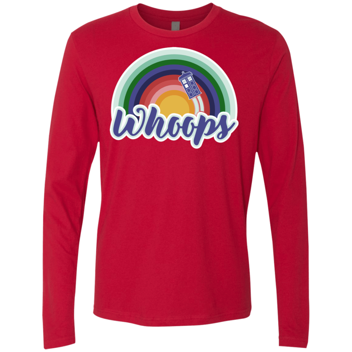 T-Shirts Red / S 13th Doctor Retro Whoops Men's Premium Long Sleeve