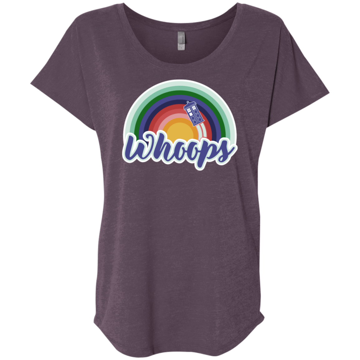 T-Shirts Vintage Purple / X-Small 13th Doctor Retro Whoops Triblend Dolman Sleeve