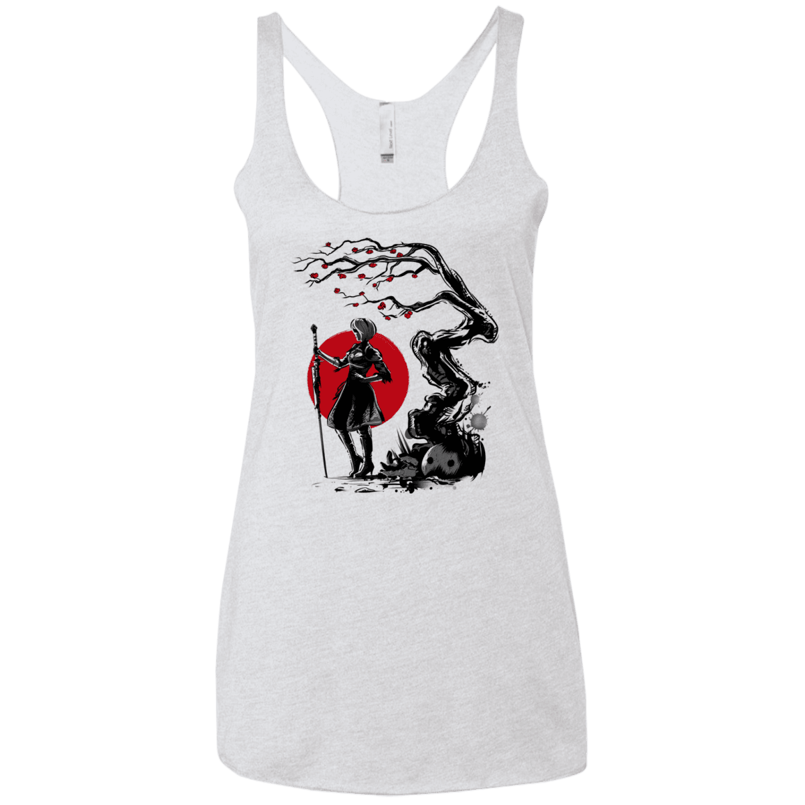 T-Shirts Heather White / X-Small 2B Under the Sun Women's Triblend Racerback Tank
