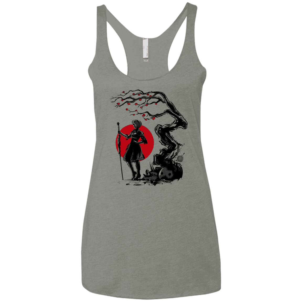T-Shirts Venetian Grey / X-Small 2B Under the Sun Women's Triblend Racerback Tank