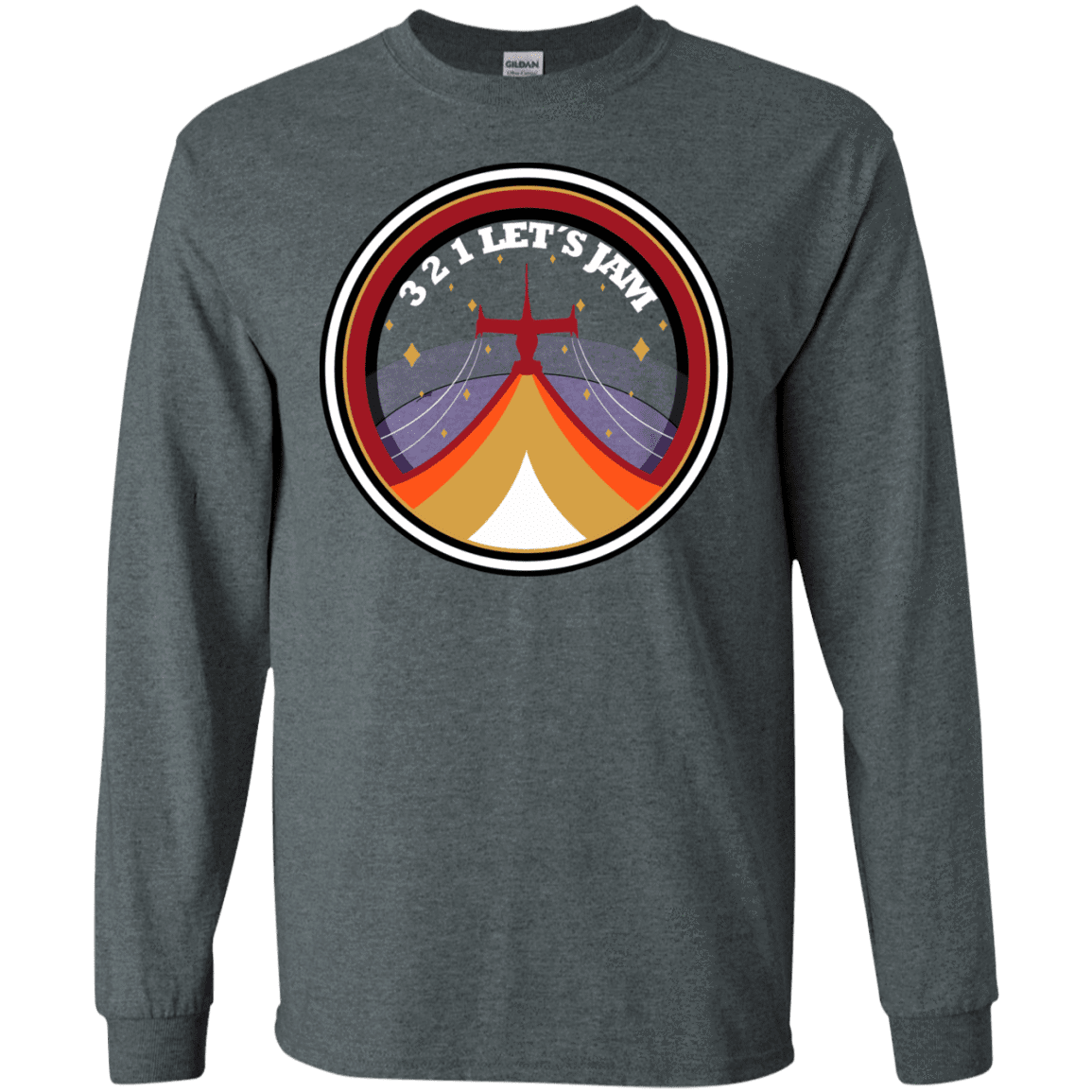 T-Shirts Dark Heather / S 3 2 1 Lets Jam Men's Long Sleeve T-Shirt