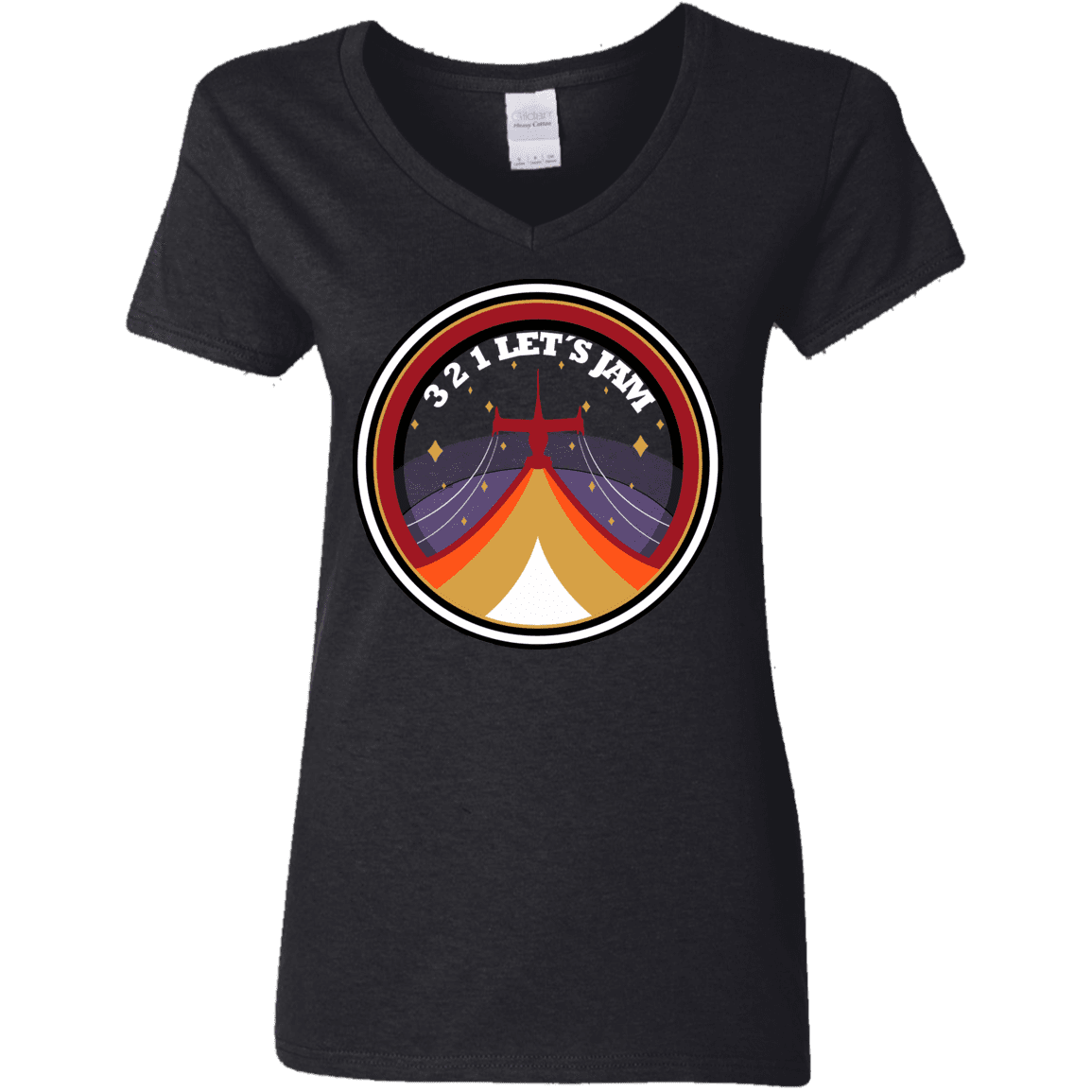 T-Shirts Black / S 3 2 1 Lets Jam Women's V-Neck T-Shirt