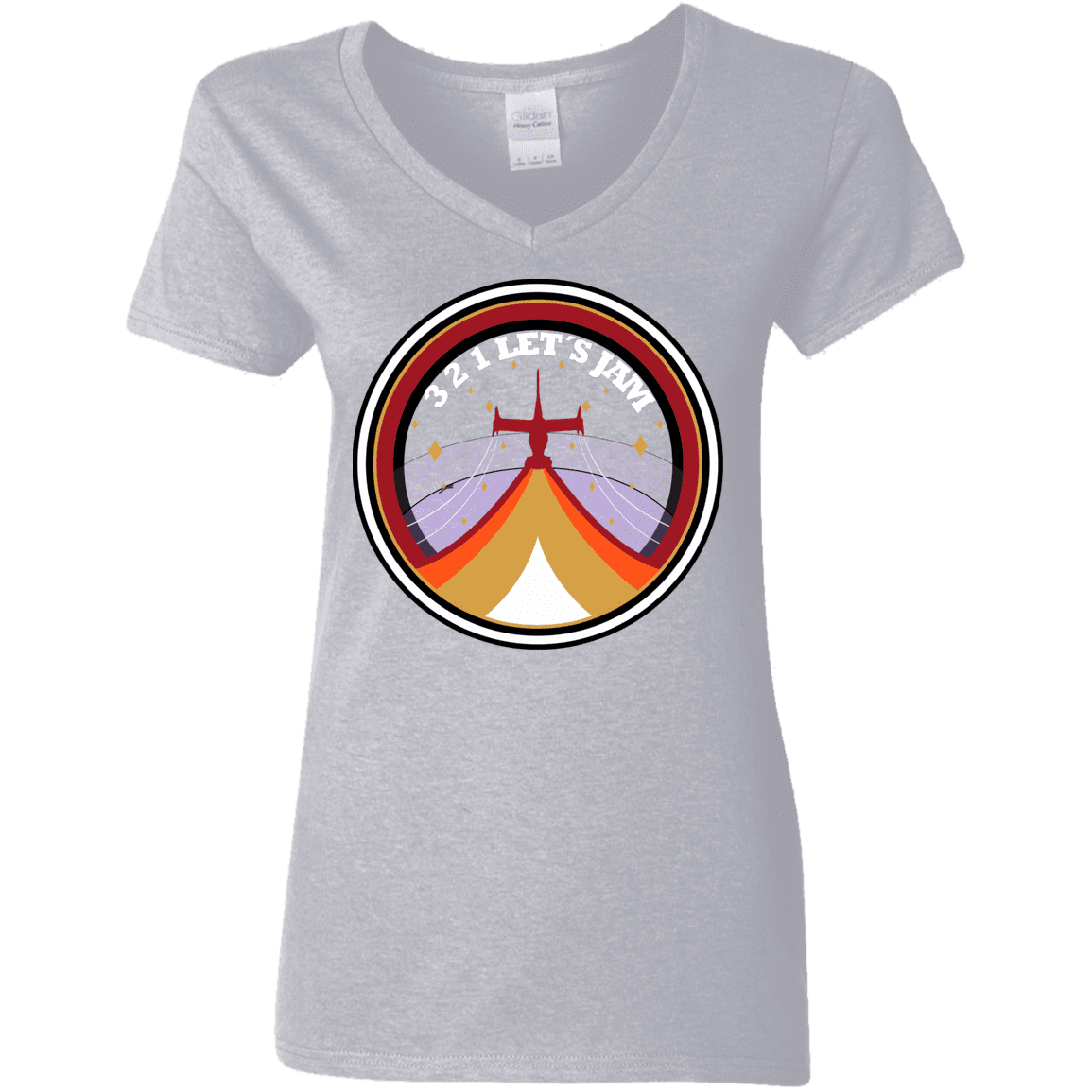 T-Shirts Sport Grey / S 3 2 1 Lets Jam Women's V-Neck T-Shirt