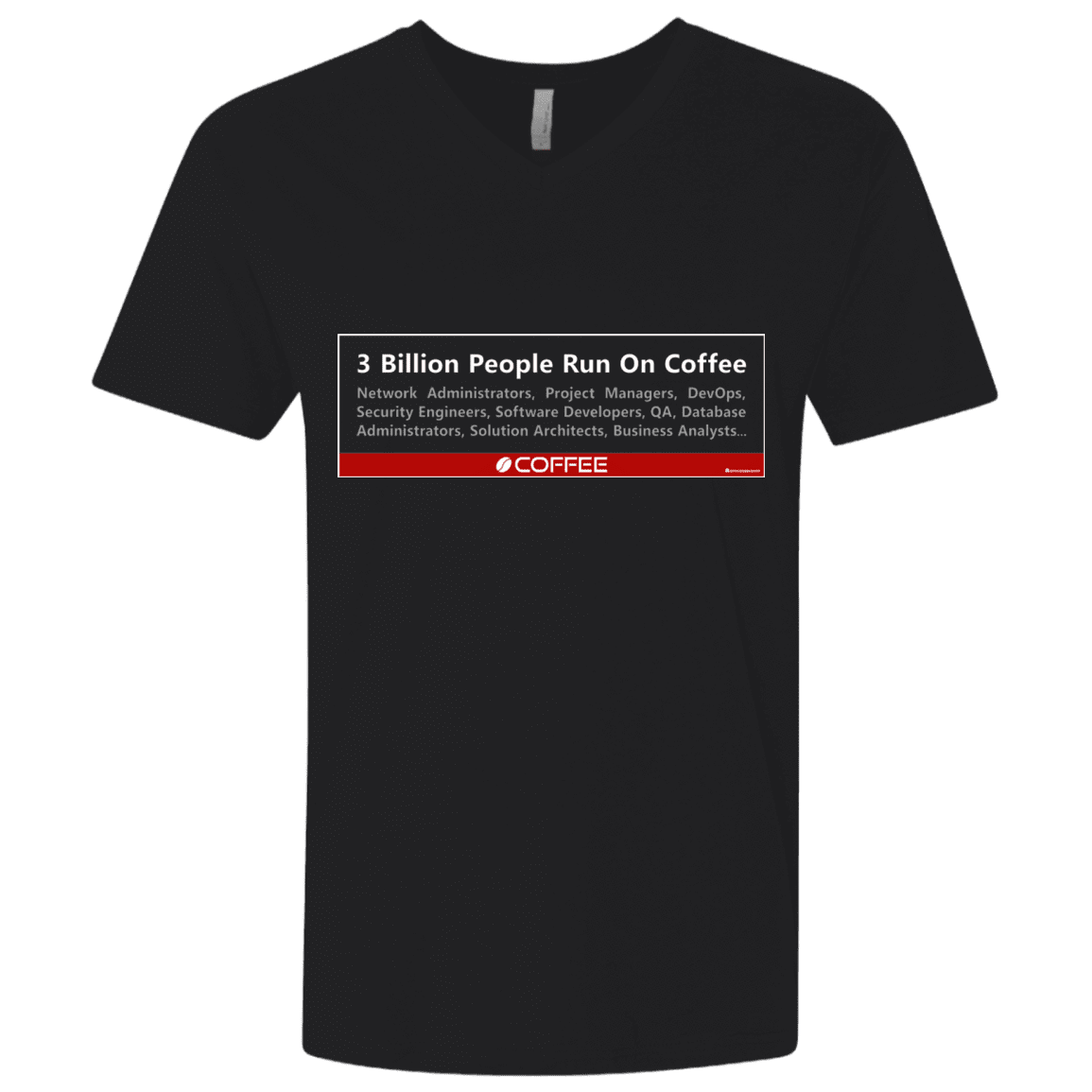 T-Shirts Black / X-Small 3 Billion People Run On Java Men's Premium V-Neck