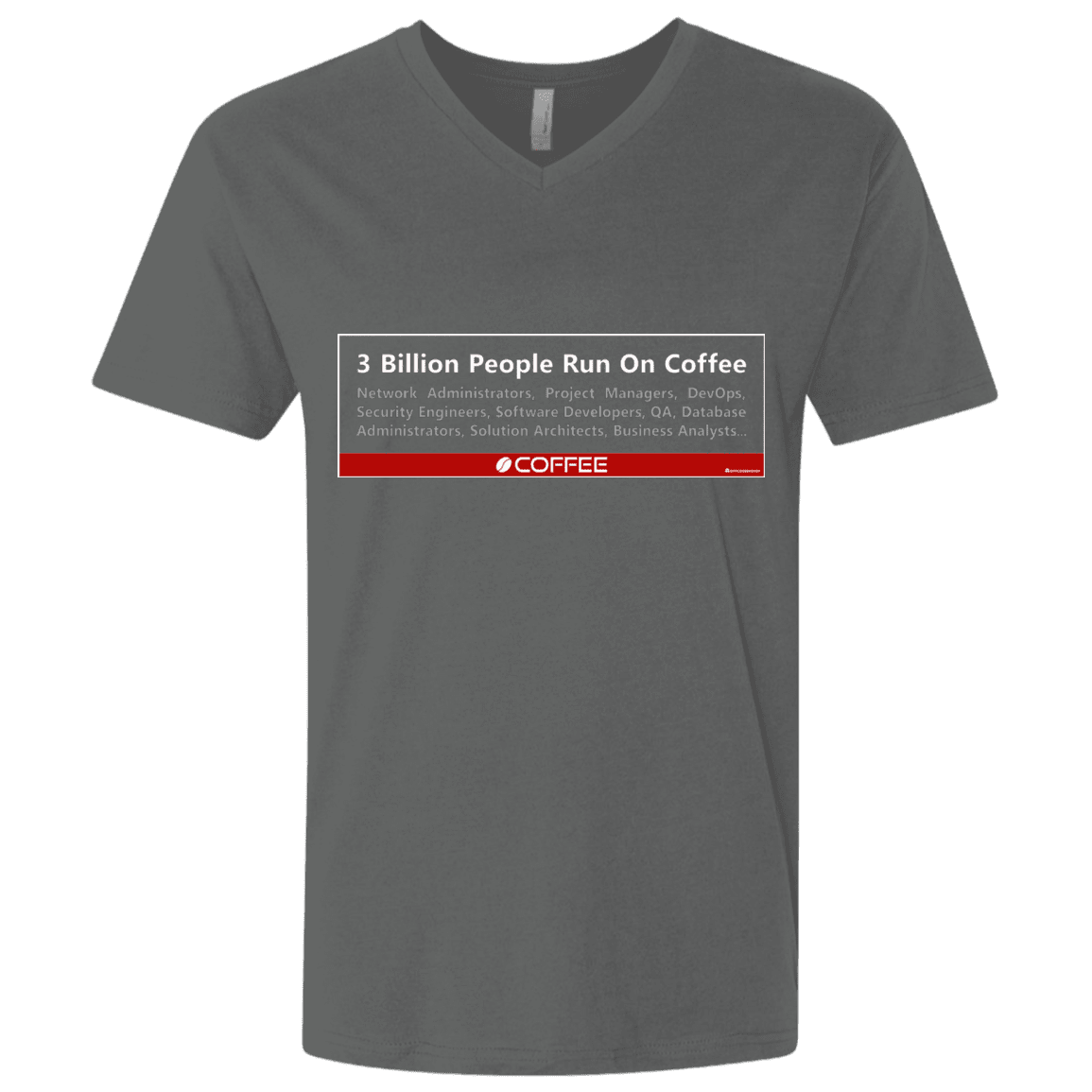 T-Shirts Heavy Metal / X-Small 3 Billion People Run On Java Men's Premium V-Neck
