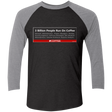T-Shirts Vintage Black/Premium Heather / X-Small 3 Billion People Run On Java Men's Triblend 3/4 Sleeve
