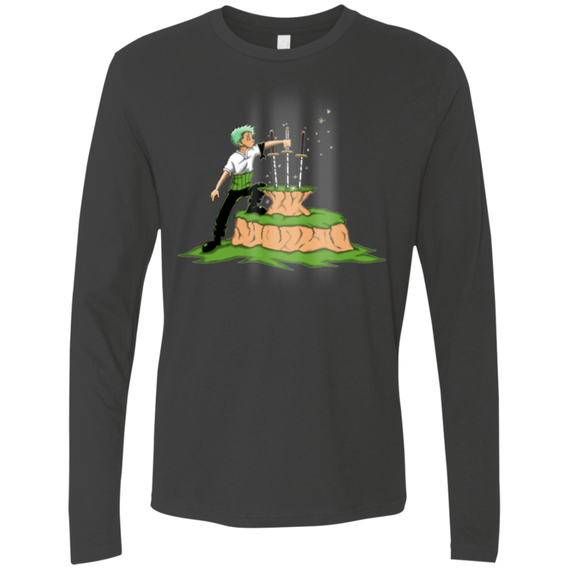 T-Shirts Heavy Metal / Small 3 Swords in the Stone Men's Premium Long Sleeve