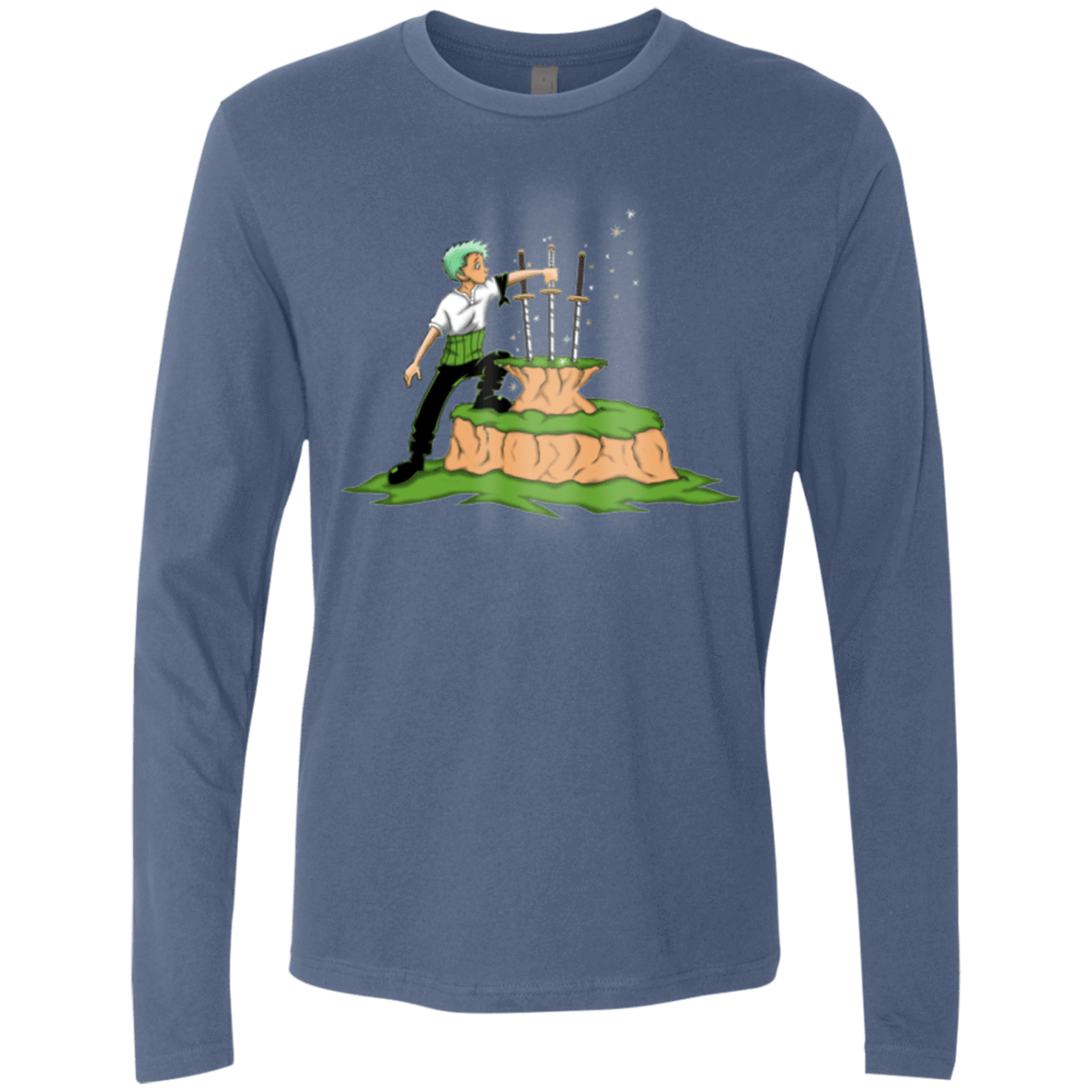 T-Shirts Indigo / Small 3 Swords in the Stone Men's Premium Long Sleeve