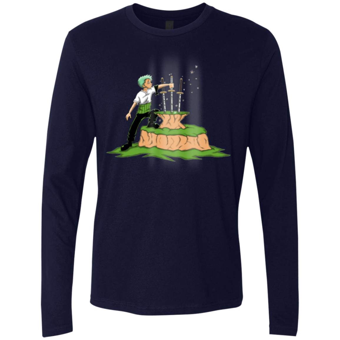 T-Shirts Midnight Navy / Small 3 Swords in the Stone Men's Premium Long Sleeve