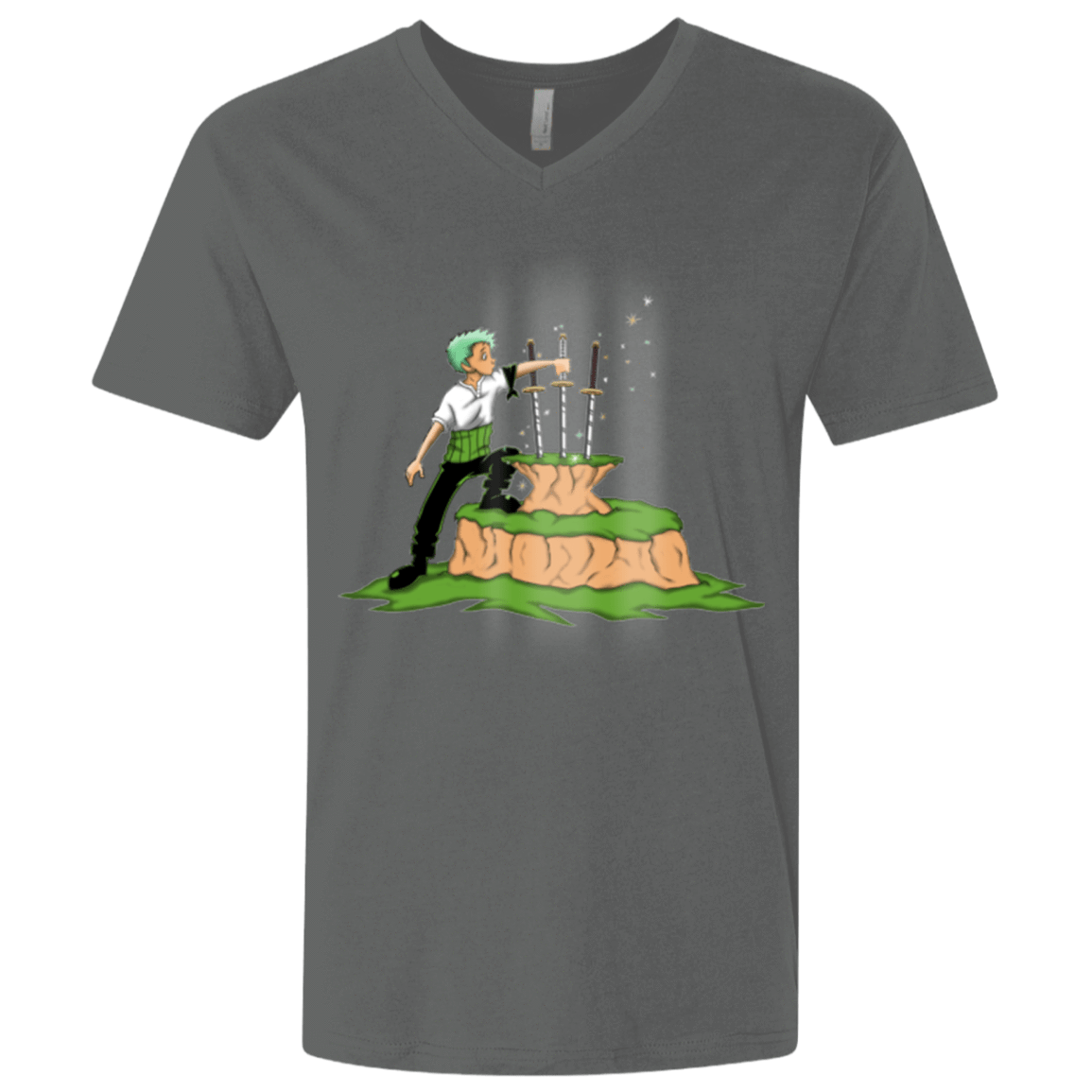 T-Shirts Heavy Metal / X-Small 3 Swords in the Stone Men's Premium V-Neck