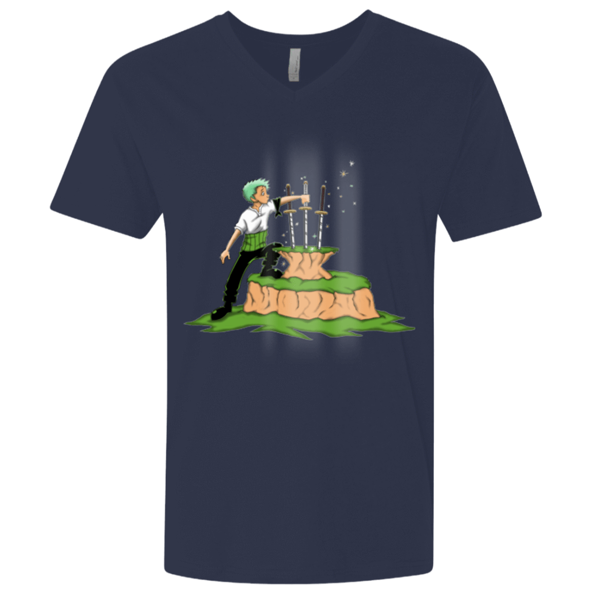 T-Shirts Midnight Navy / X-Small 3 Swords in the Stone Men's Premium V-Neck