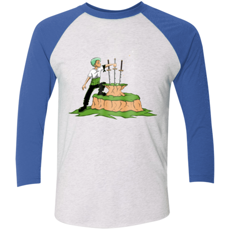 T-Shirts Heather White/Vintage Royal / X-Small 3 Swords in the Stone Triblend 3/4 Sleeve