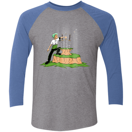 T-Shirts Premium Heather/ Vintage Royal / X-Small 3 Swords in the Stone Triblend 3/4 Sleeve
