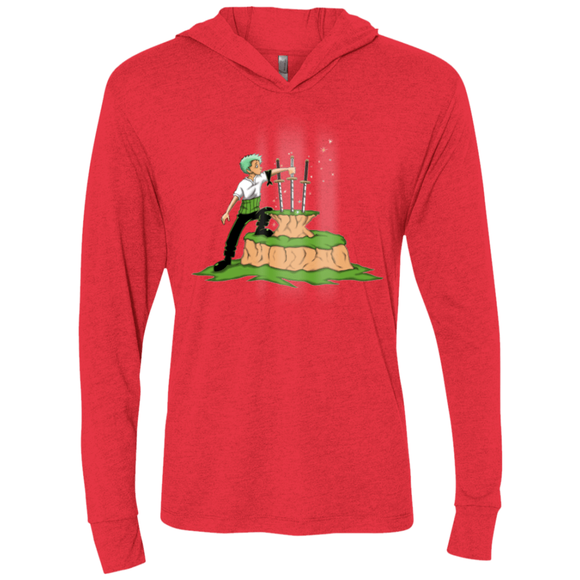 T-Shirts Vintage Red / X-Small 3 Swords in the Stone Triblend Long Sleeve Hoodie Tee