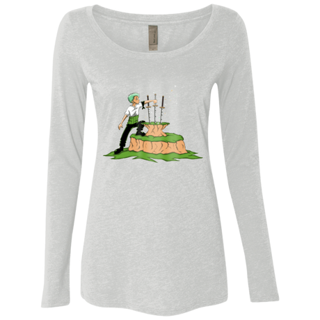 T-Shirts Heather White / Small 3 Swords in the Stone Women's Triblend Long Sleeve Shirt