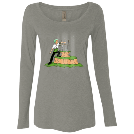 T-Shirts Venetian Grey / Small 3 Swords in the Stone Women's Triblend Long Sleeve Shirt