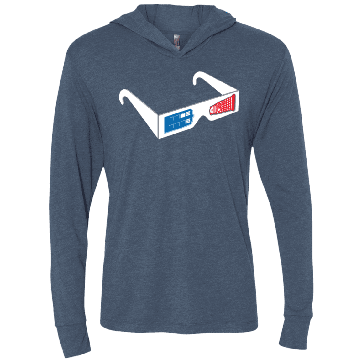 T-Shirts Indigo / X-Small 3DW Triblend Long Sleeve Hoodie Tee