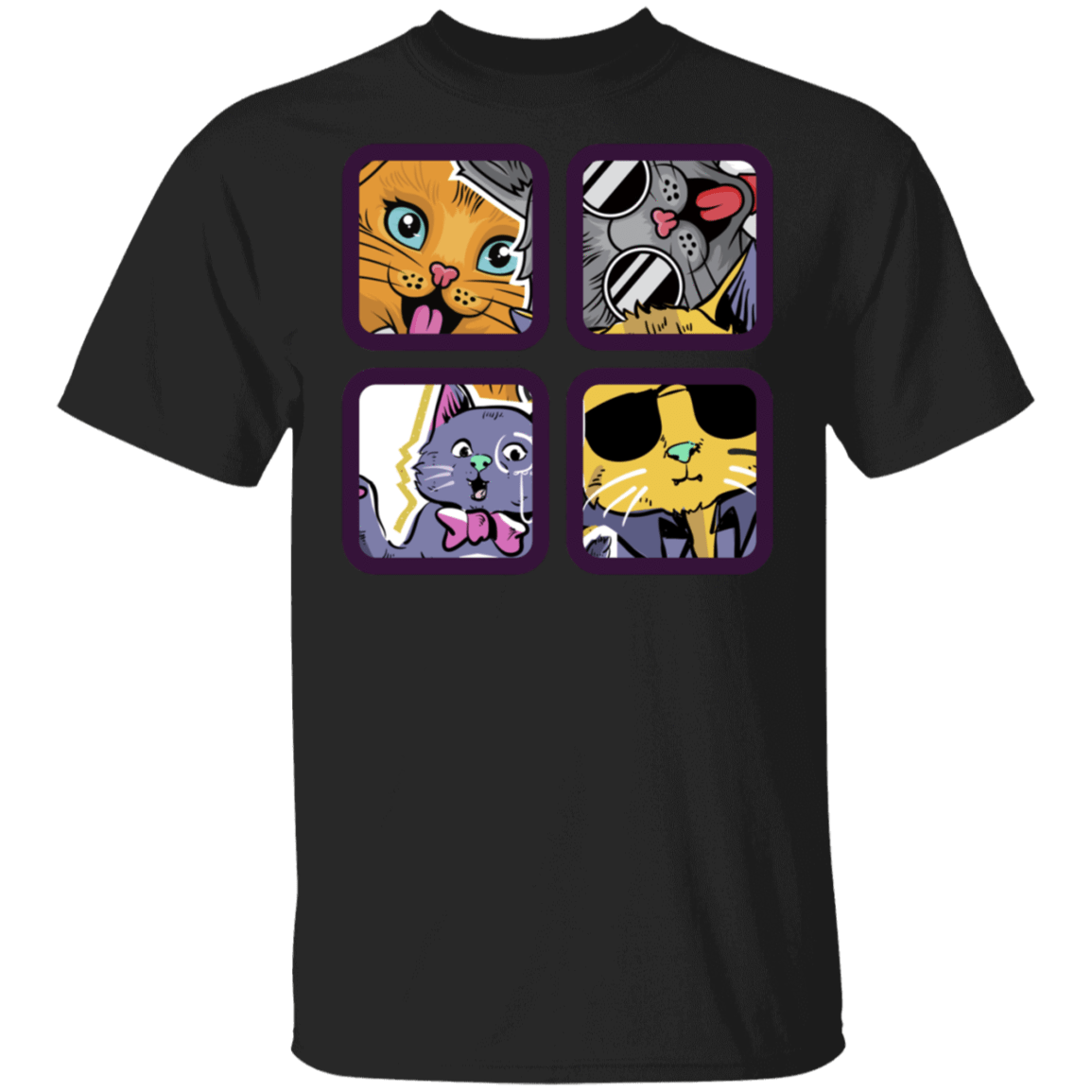 T-Shirts Black / S 4 Cool Cats T-Shirt