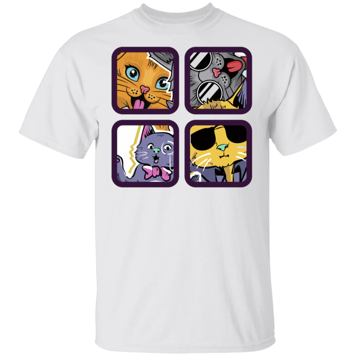 T-Shirts White / S 4 Cool Cats T-Shirt