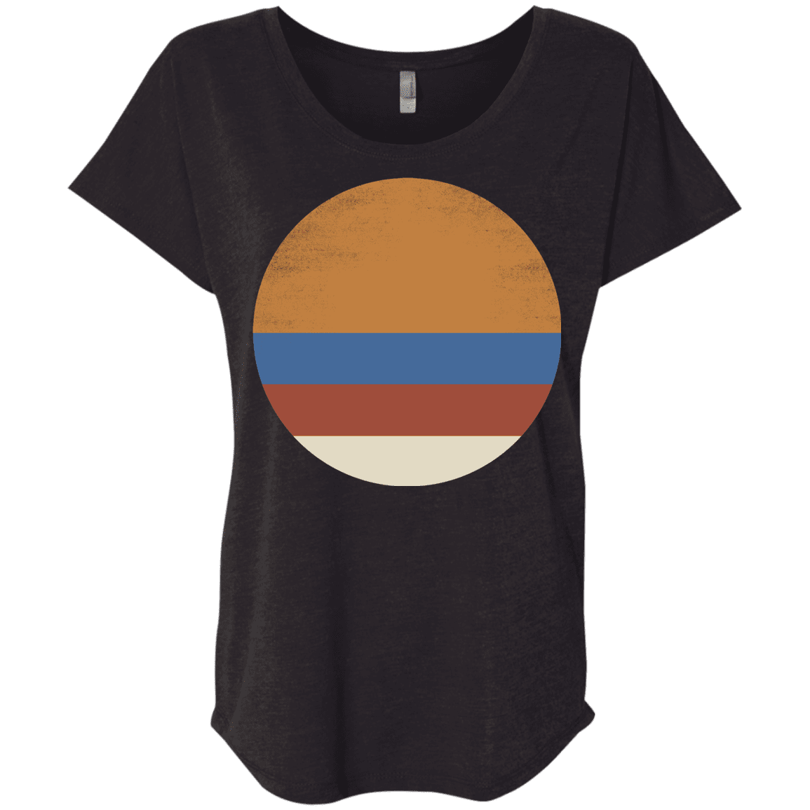 T-Shirts Vintage Black / X-Small 70s Sun Triblend Dolman Sleeve