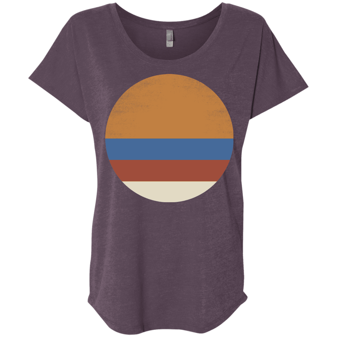 T-Shirts Vintage Purple / X-Small 70s Sun Triblend Dolman Sleeve