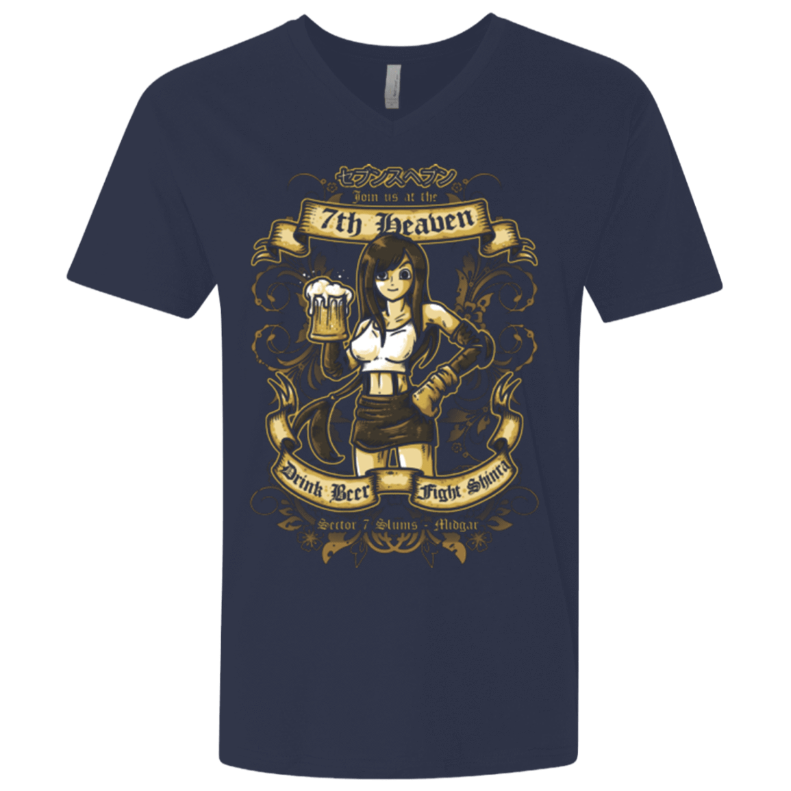 T-Shirts Midnight Navy / X-Small 7TH HEAVEN Men's Premium V-Neck