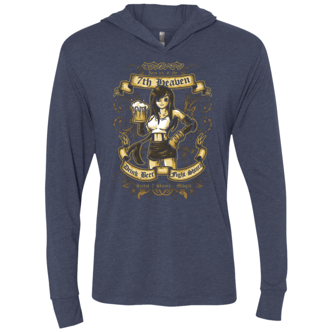 T-Shirts Vintage Navy / X-Small 7TH HEAVEN Triblend Long Sleeve Hoodie Tee