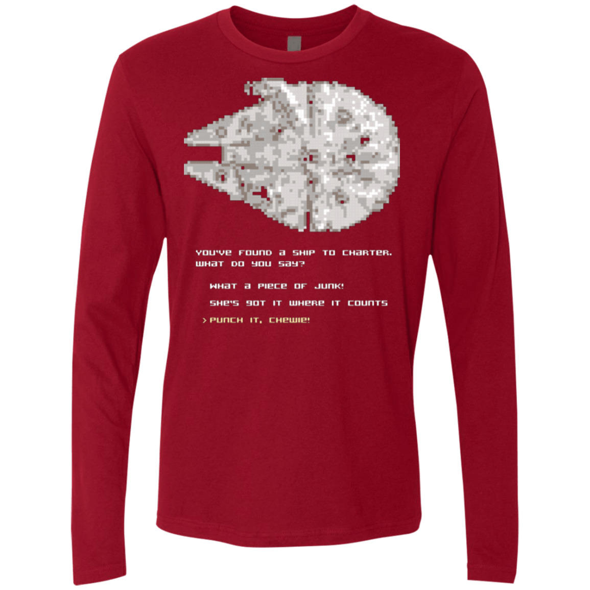 T-Shirts Cardinal / Small 8-Bit Charter Men's Premium Long Sleeve
