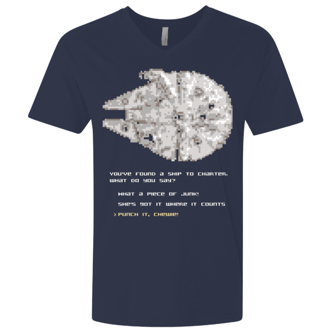 T-Shirts Midnight Navy / X-Small 8-Bit Charter Men's Premium V-Neck