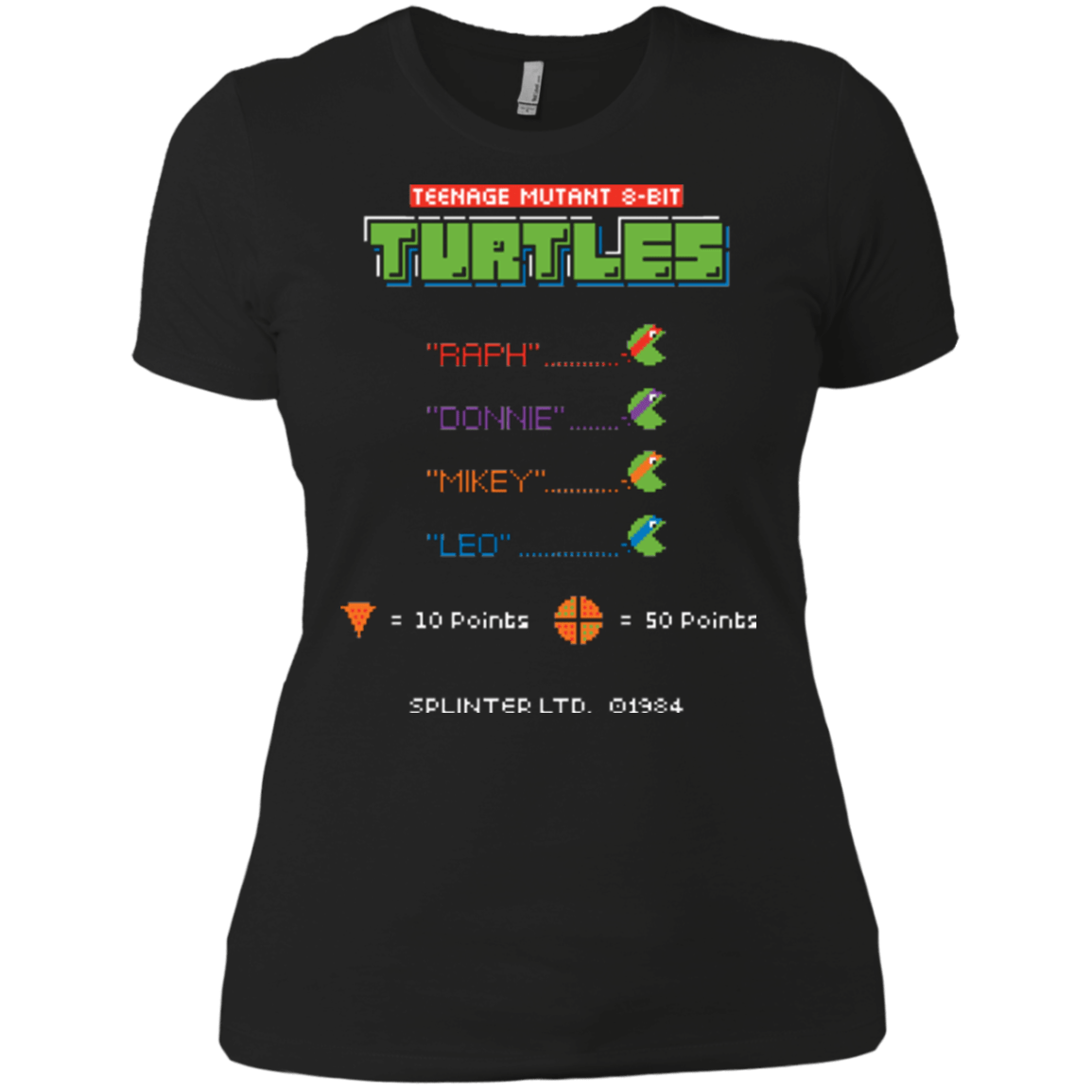 T-Shirts Black / X-Small 8 Bit Turtles Women's Premium T-Shirt