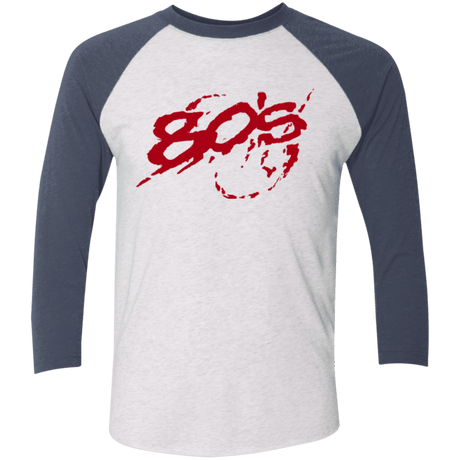 T-Shirts Heather White/Indigo / X-Small 80s 300 Men's Triblend 3/4 Sleeve