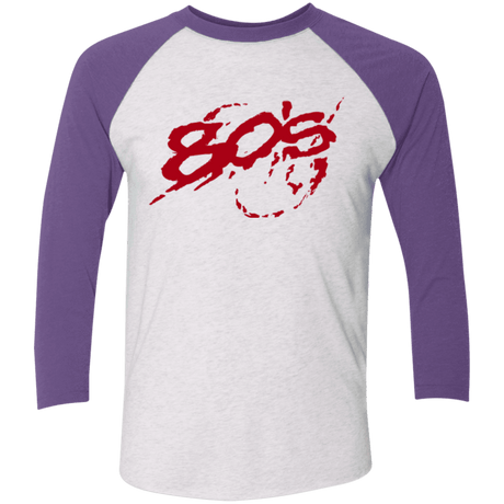 T-Shirts Heather White/Purple Rush / X-Small 80s 300 Men's Triblend 3/4 Sleeve