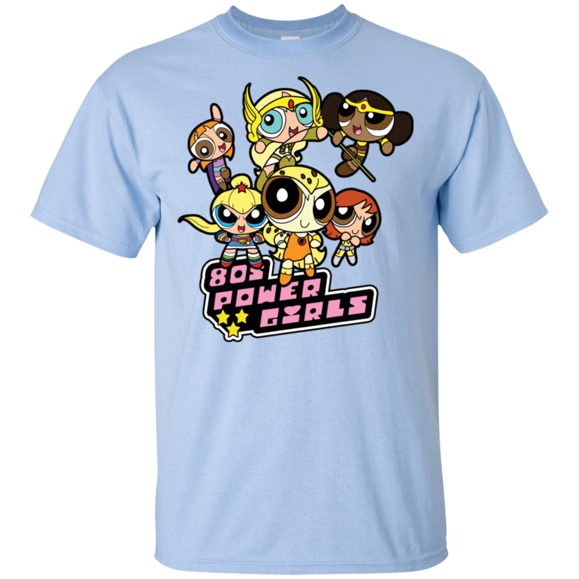 T-Shirts Light Blue / S 80s Power Girls T-Shirt
