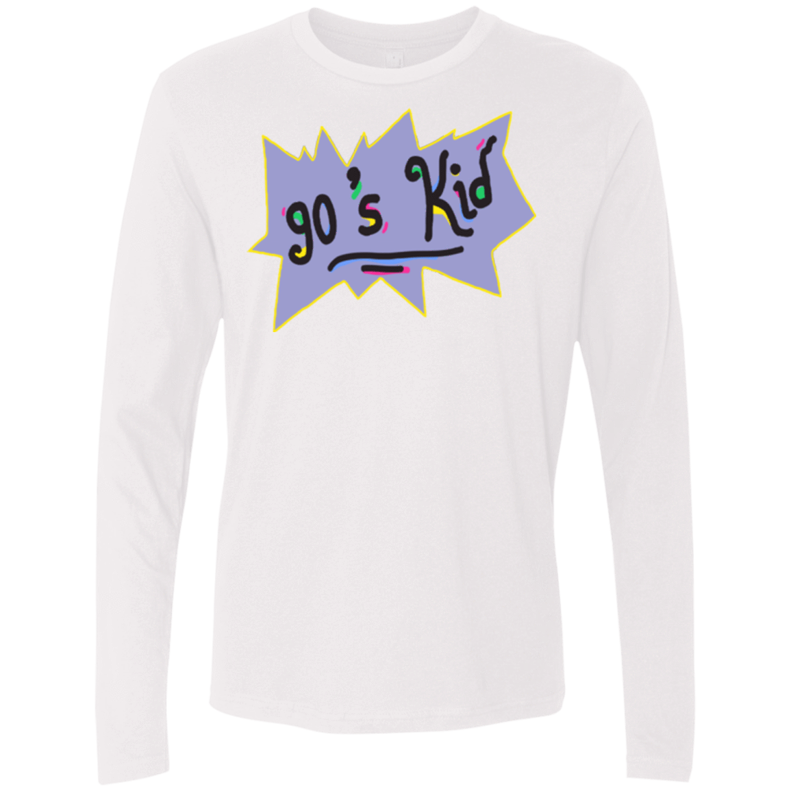T-Shirts White / Small 90's Kid Men's Premium Long Sleeve