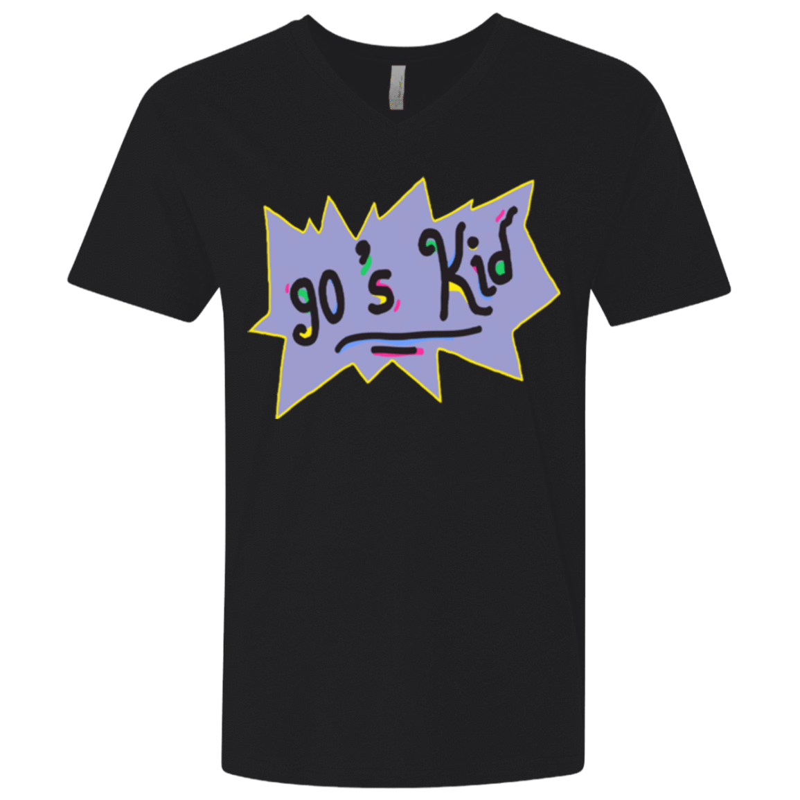 T-Shirts Black / X-Small 90's Kid Men's Premium V-Neck
