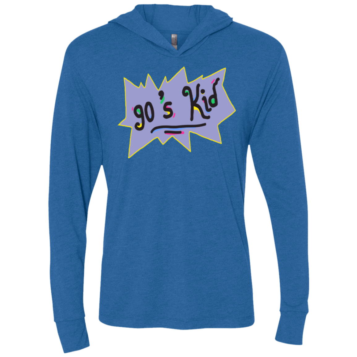 T-Shirts Vintage Royal / X-Small 90's Kid Triblend Long Sleeve Hoodie Tee