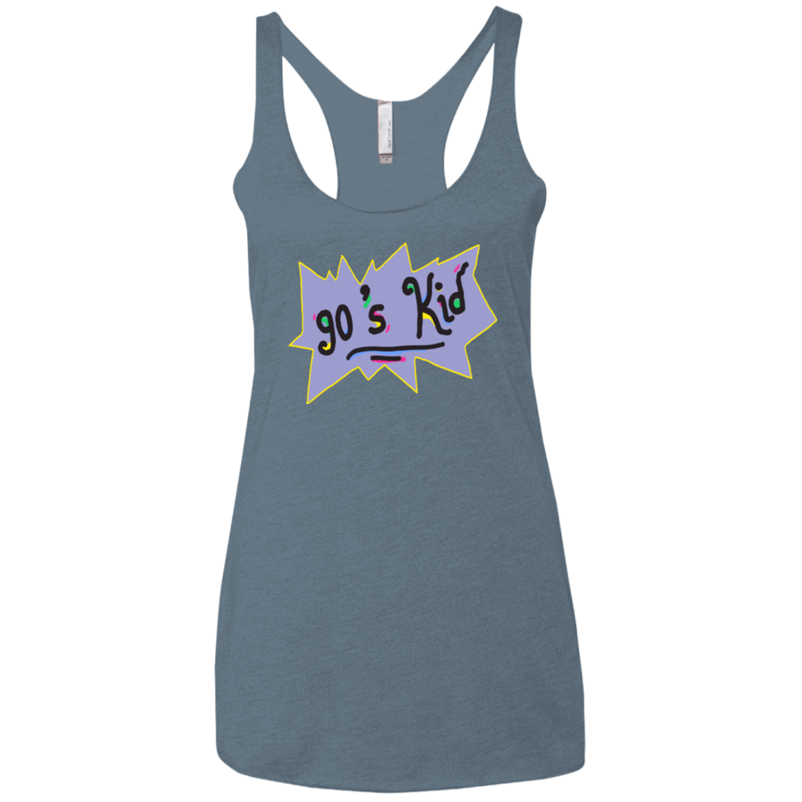 T-Shirts Indigo / X-Small 90's Kid Women's Triblend Racerback Tank