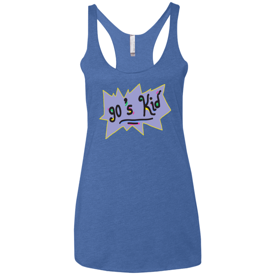 T-Shirts Vintage Royal / X-Small 90's Kid Women's Triblend Racerback Tank