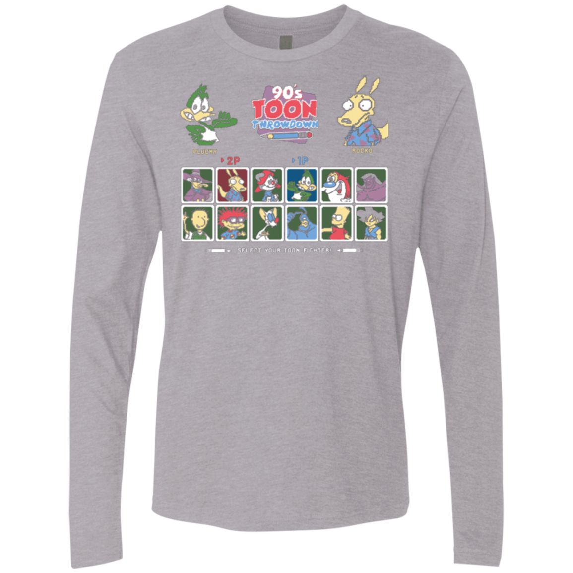 T-Shirts Heather Grey / Small 90s Toon Throwdown Men's Premium Long Sleeve