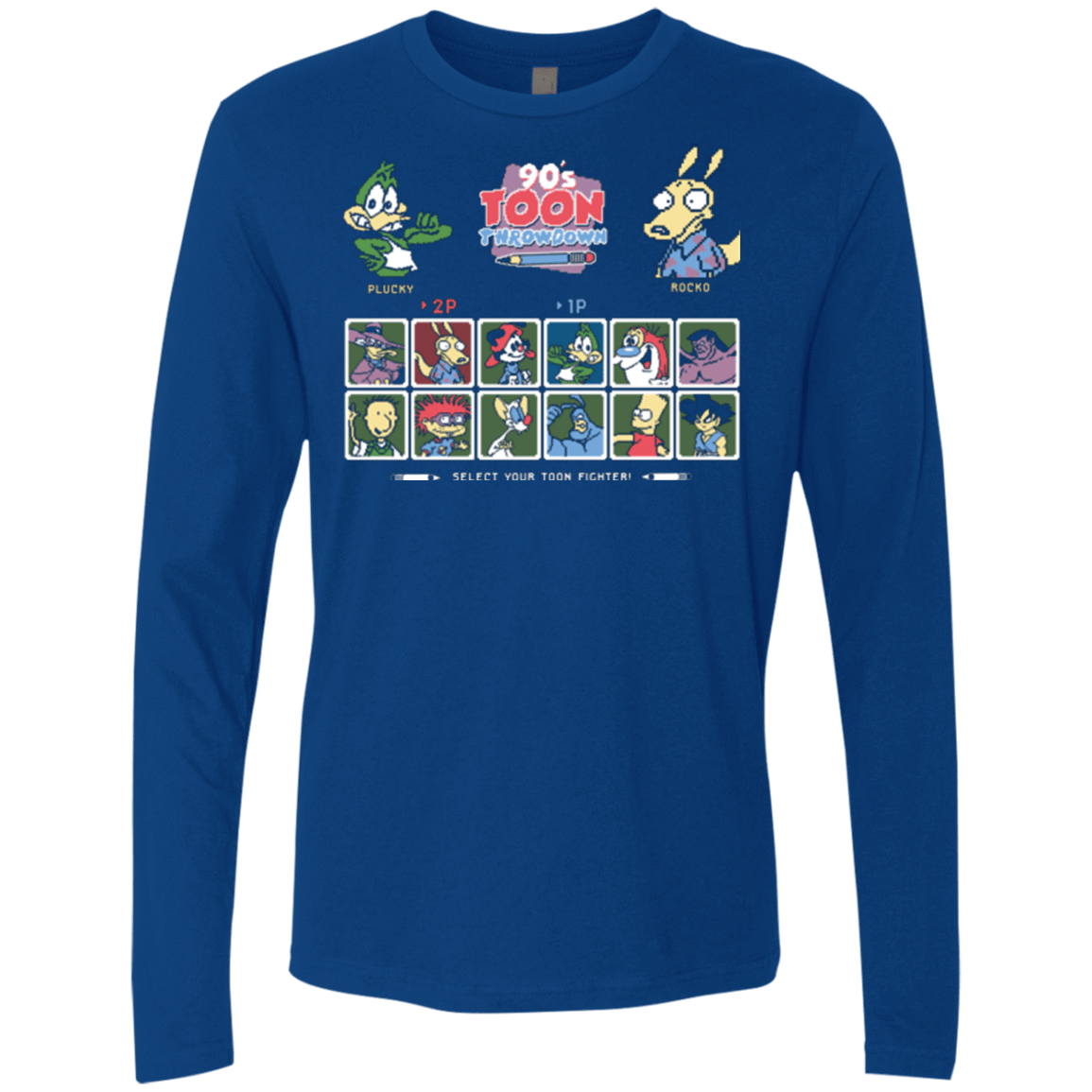 T-Shirts Royal / Small 90s Toon Throwdown Men's Premium Long Sleeve